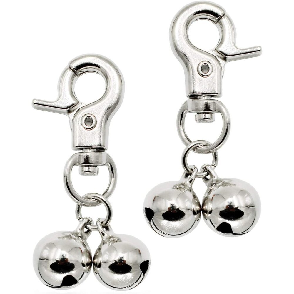 Bells for Dog Collars - 2 Pack Stainless Steel Bell Necklace for Dogs & Cat - Pe